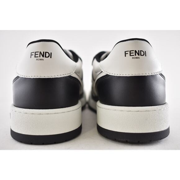 Fendi Match Sneakers Black White Leather FF Logo Monogram Low Top UK 11 US 12 - Picture 14 of 15